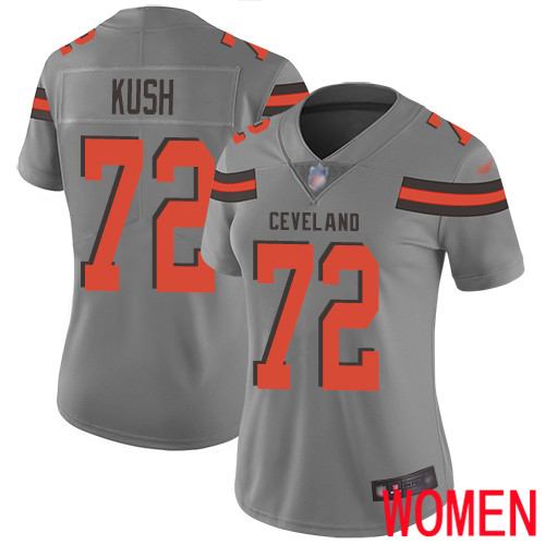 Cleveland Browns Eric Kush Women Gray Limited Jersey #72 NFL Football Inverted Legend->women nfl jersey->Women Jersey